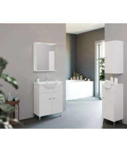 Mobile bagno 'moon' bianco lucido, 65x45x158 cm